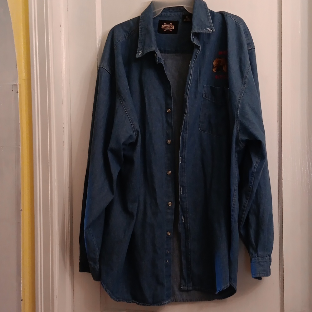 Guide Gear Mens Denim Button Shirt  Long Sleeve Shirt SIZE 2XL